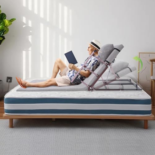 Electric Lifting Backrest for Bed, 2-80° Adjustable Back Rest with Remote Control, 660lbs Capacity Lift Back Rest Bed Sitting Auxiliary Rising for Elderly Home Care (Grey) - Image 7