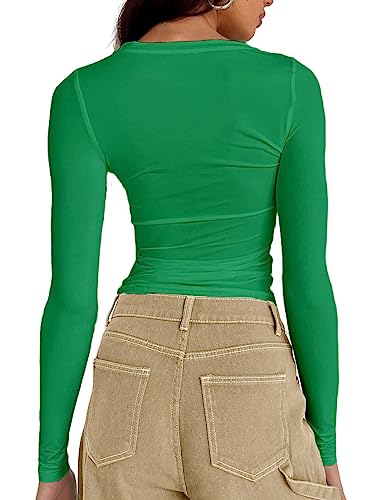 Image of Dwnval Womens Classic Short Sleeve Summer TOS Crew Neck Slim Fit Crop T Shirt