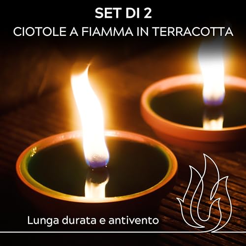 Lavalis - Set di 2 grandi candele da giardino in