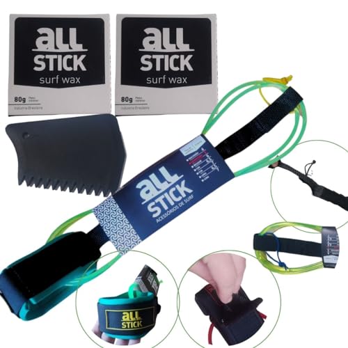 Leash Surf 6 pés 5mm Strep prancha de surf - Cordinha shortboard All Stick c/2 Parafinas Surf + Rasp