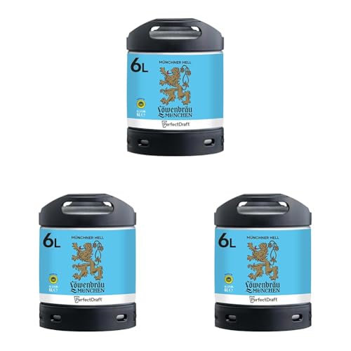 Löwenbräu Original Helles aus München, Bier Perfect Draft (1 x 6l) Mehrweg Fassbier (Packung mit 3)