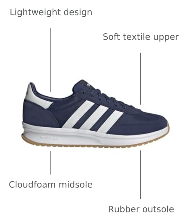 Image of adidas Mens Run 70S 2.0 Lace Up Sneakers Shoes Casual - White