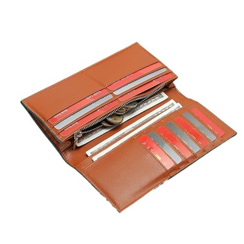 men's wallet New genuine leather long men's wallet cowhide multifunctional card holder clutch(Brown)3
