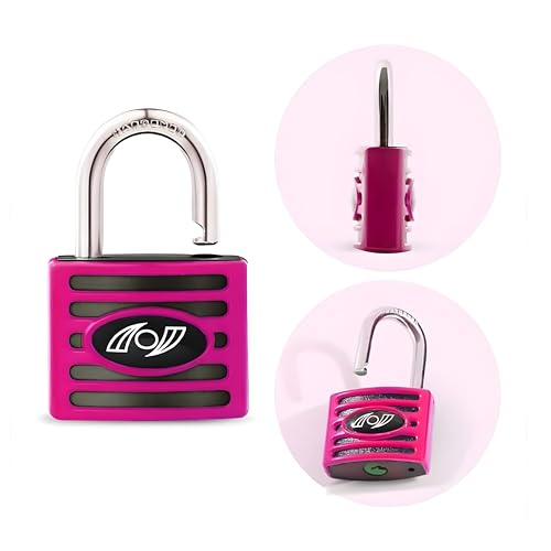 Image of Heavy Duty Keyed Lock | Hardened Steel Shackle Lock | Anti-Rust Security for Gate, Warehouse & Outdoor Use (ALT-45 Pink (75MM))