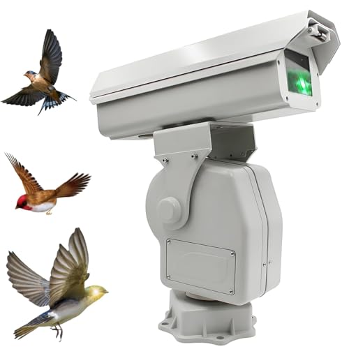 SSQUZA Repelente Automático De Aves para Jardines, Repelente Lás-er De Aves, Cardán Giratorio De 360°, Modo Crucero Automático, Prevención Humanitaria De Aves, Palomas Y Roedores A
