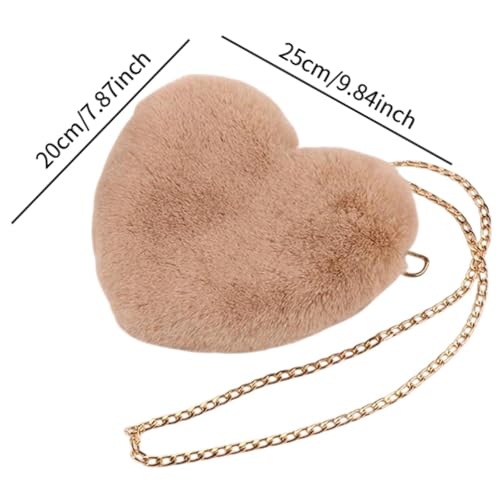 Heart Shaped Shoulder Bag for Women Purse with Chain Casual Crossbody Bag3