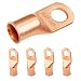 SELTERM 5 Pack 3/0 Gauge 3/0 AWG 1/2" Stud UL Heavy Duty Copper Crimp Lugs Welding Cable Bare Copper Eyelet Lug