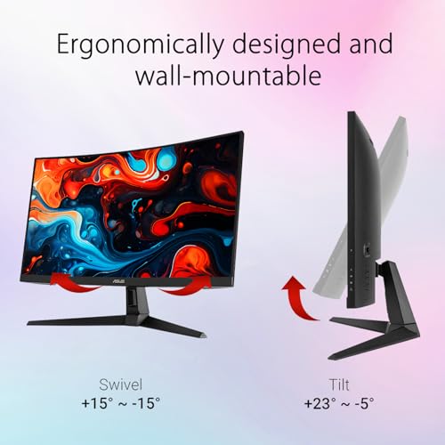 Image of ASUS TUF Gaming 27 inch Curved Monitor, FHD Display, 165Hz, 1ms MPRT, VA Panel, Extreme Low Motion Blur, Adaptive-Sync, FreeSync Premium, HDMI, VGA, Eye Care, VESA, Tilt|Swivel Adjustable Stand, Black