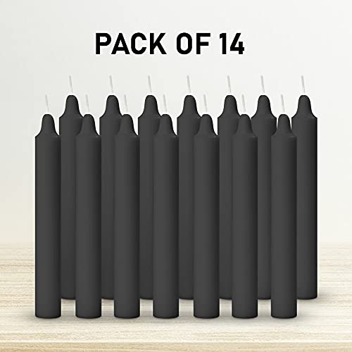 Image of AuraDecor Pack of 14 Stick Candles || Especially Meant for Healing, Chakras, Ritual Candles, Decoration, Lighting, Home Decor || Burning Time 3 to 4 Hours Each (Black)