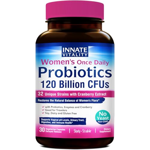 Innate Vitality Women'S Probiotics, 120 Billion Cfu, 32 Tested Strains, Probiotics For Women, Yeast Control cover