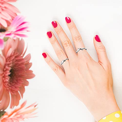 Generic Anéis de dinossauro combinando joias: 2 peças de anéis de animal de tiranossauro Tricerátopo