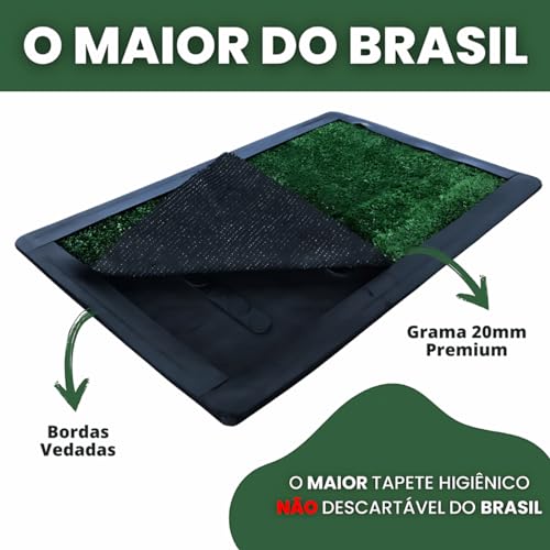 Tapete Higiênico 100cmx50cm Grande Sanitário Canino Cães Xixi Dog Grama Lavável Pet Emborrachado
