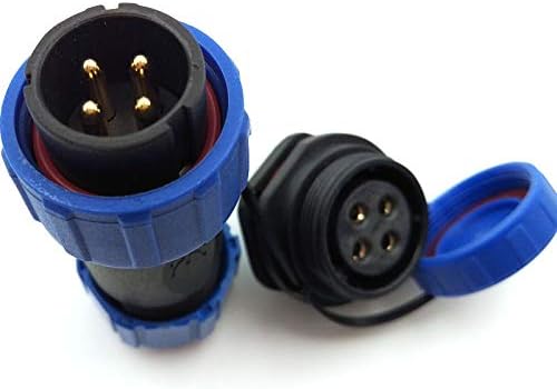 SZJELEN SP21 2Pin-12Pin Power Cable Connector,Panel Mount Connector Waterproof Plug Socket for Electricity Lighting and Medica (4Pin)