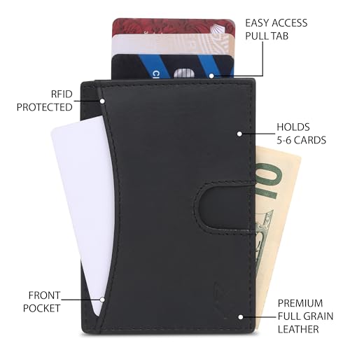 FOXHACKLE Credit Card Holder Slim Minimalist Front Pocket Leather Wallets for Men Small Thin Card Case Wallet2