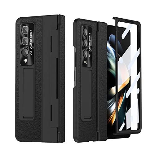 Coque Galaxy Z Fold 4 en verre trempé et charnière noire premium