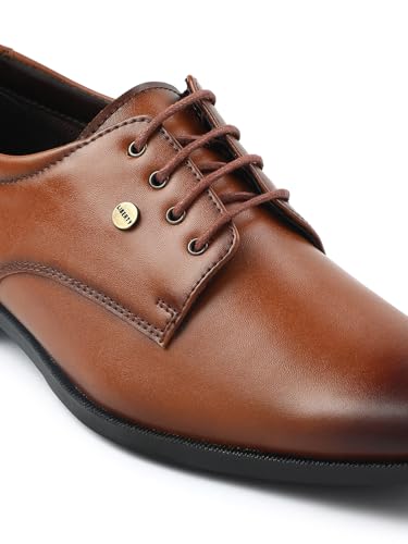 Image of Liberty Fortune BENSTOCK1E - Formal Lacing Derby Shoes for Men, Black, Tan - Cushioned & Non-Slip - Business, Wedding, Office Wear - Stylish Shoes for Men Formal