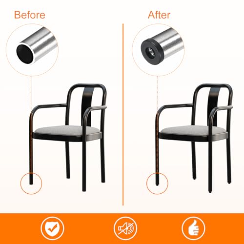 Image of uxcell 10Pcs Inserts for Round Tubes with M8 Thread, for 25mm /0.98 inch OD Round Tube, Round Black Thicken Plastic Plug Caster Insert Chair End Caps Furniture Leg Plug