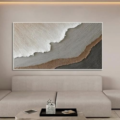 Art mural de vagues de l'océan 3D pour décoration de salon moderne, toile de style Wabi-Sabi 50x100