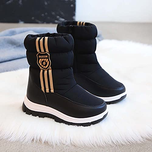 Eliogn Girls Boys Snow Boots Winter Outdoor Non-Slip Cold-Proof Shoes Plush Lining Comfortable Winter Boots for Kids Unisex Outdoor Sports Boots2