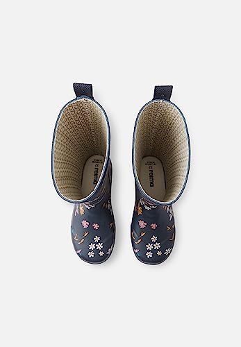 Reima Taika Kids Waterproof Outdoor Rain Boots for Girls & Boys, Navy Flowers, 6/6.5 Toddler3