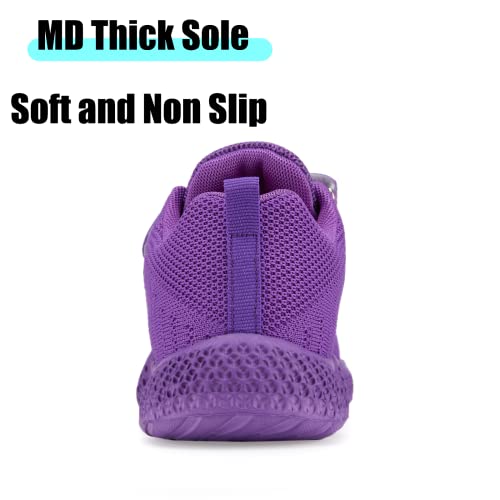 Voxge Kids Sneakers Non Slip Running Tennis Shoes Lightweight Lace-Up Athletic Sports Walking Tennis Shoes For Boys Girls Little/Big Kid Dark Purple Size 9 M Us #TOP3