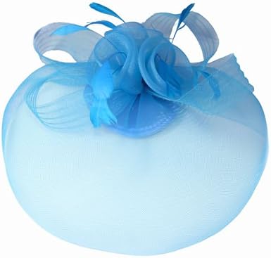 Light Blue Net Fascinator Hat Veil 