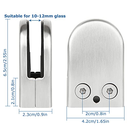 LOLYSIC 10 Pcs Glass Clamps, 10mm, 12mm Glasses Balustrade Clamps - Image 2