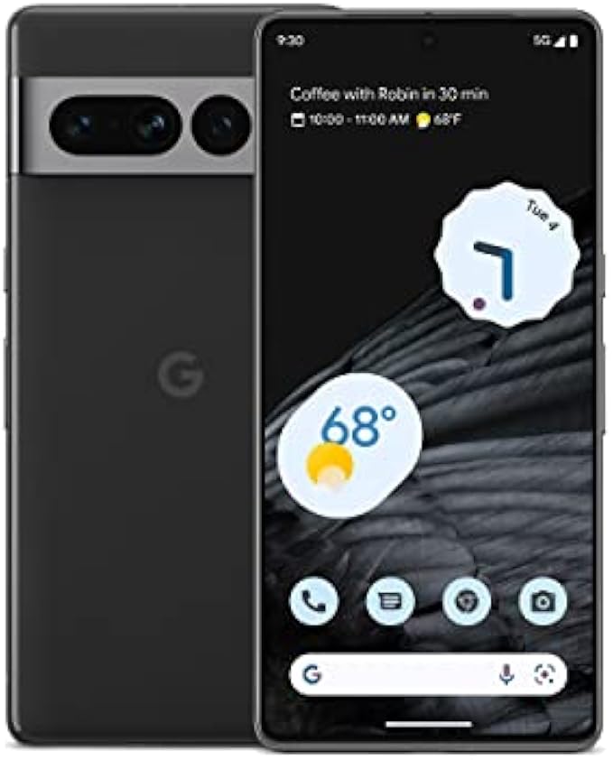 Google Pixel 7 Pro - 5G Android phone - Unlocked smartphone with telephoto lens, wide-angle lens and 24-hour battery - 128GB - Obsidian