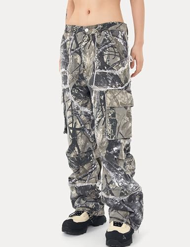 Mens Camo Cargo Pants Y2k Hip Hop Jeans Baggy Joggers Streetwear Oversized Track Pants Women3