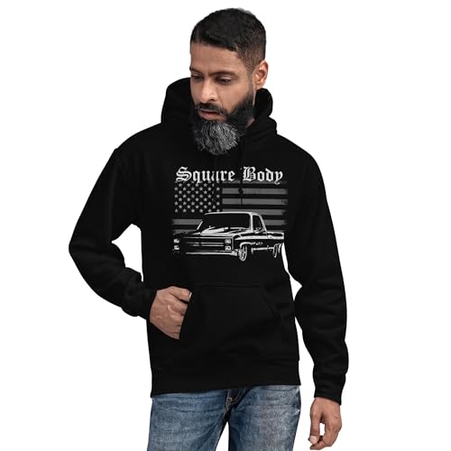 1983 Slammed Chevy C10 Custom Low Rider Square Body Pickup Truck Club Show Hoodie Black4