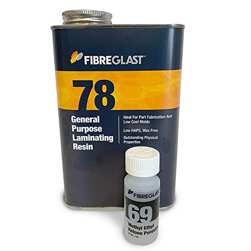 Fibre Glast Polyester Fiberglass Resin & Hardener Kit - Easy-To-Use Resin With Hardener Dries Fast For Boat Repair Kits, Auto Part Layups & Laminating - 1 Quart, Made In USA