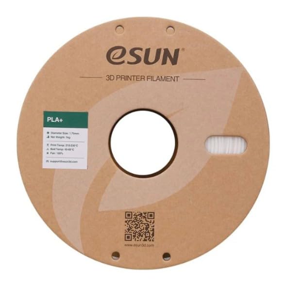 Image of eSUN PLA+ 3D Printing Filament 1.75mm High Speed Filament Speedy PLA Plus for Fast Printing, Dimensional Accuracy + /- 0.03mm, 1KG (2.2 LBS) White