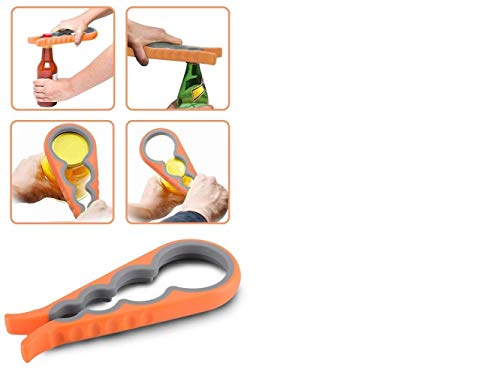Image of P-Plus International Jar Opener 4 in 1 Multi Function Bottle Can Multi-Opener Easy Grip.