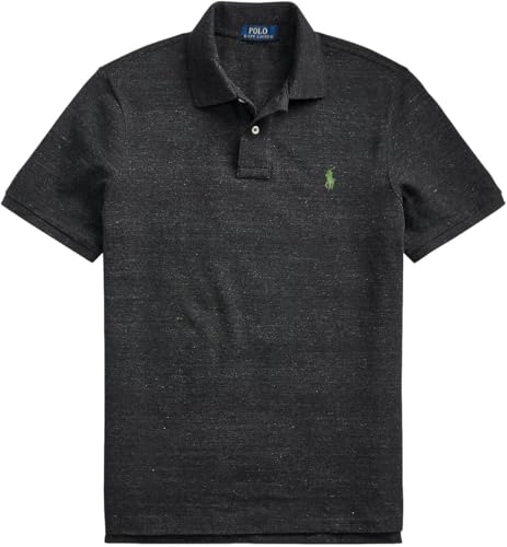 Image of Polo Ralph Lauren Men Custom Fit Mesh Pony Logo Shirt (XXL, BasicBlack)