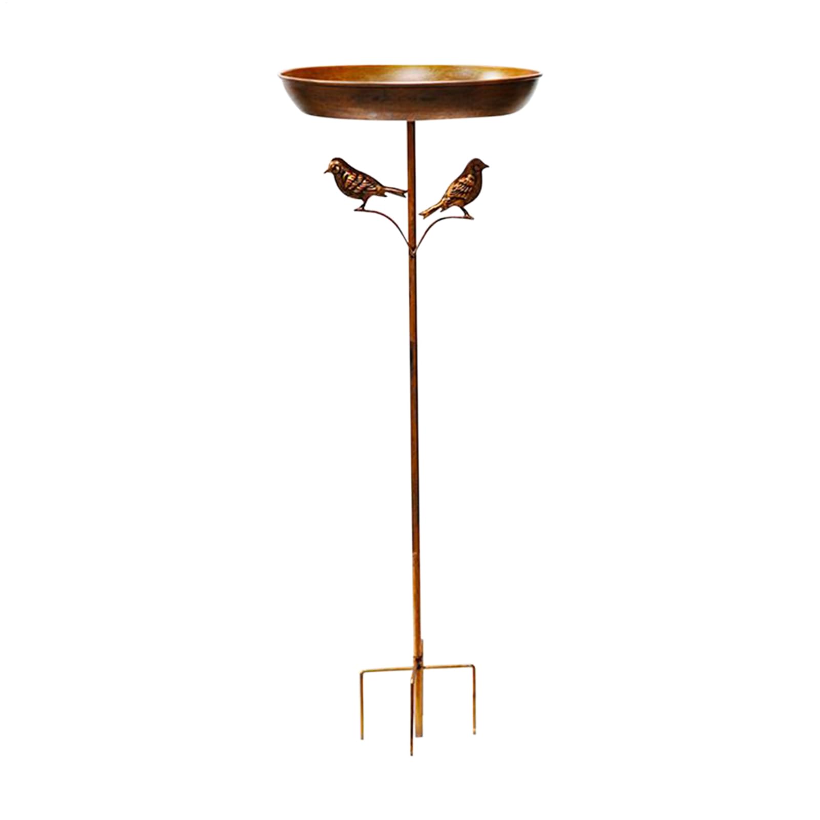 Bagno per uccelli, bagno per uccelli per esterni, vintage, autoportante, per uccelli e birdfeeder, mangime decorativo resistente alla ruggine, 32 pollici, per giardino, cortile, terrazza