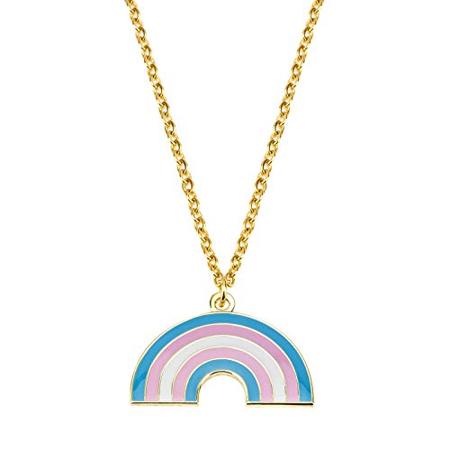 Sinwinkori Transgender Pride Rainbow Shape Halskette Gay Pride Geschenk Rainbow Pride Halskette LGBT Schmuck Pride Geschenk
