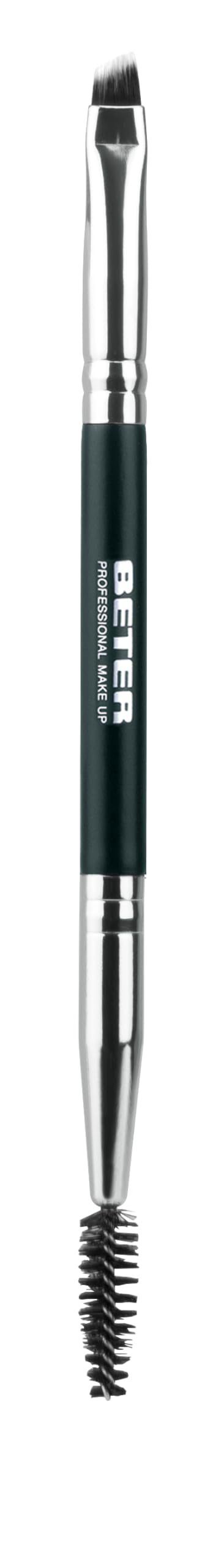 Beter – Pincel doble delineador cejas y pestañas, espiral y pincel biselado, Professional Makeup, pelo sintético, cruelty free, maquillaje de ojos