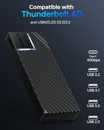 Image of M.2 NVMe Enclosure,40Gbps M.2 Enclosure SSD Enclosure Compatible for M4 /Pro /Max MacBook Mac mini,Support SSD Size 2230 /2242 /2260 /2280 B+M M-Key PCIe Compatible with Thunderbolt 3 /4 /USB4 /3.2 /3.1