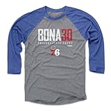 500 LEVEL Adem Bona Philadelphia 76ers 3/4 Sleeve T-Shirt - Adem Bona Philadelphia 76ers Elite WHT (Royal/Heather Gray, X-Small)