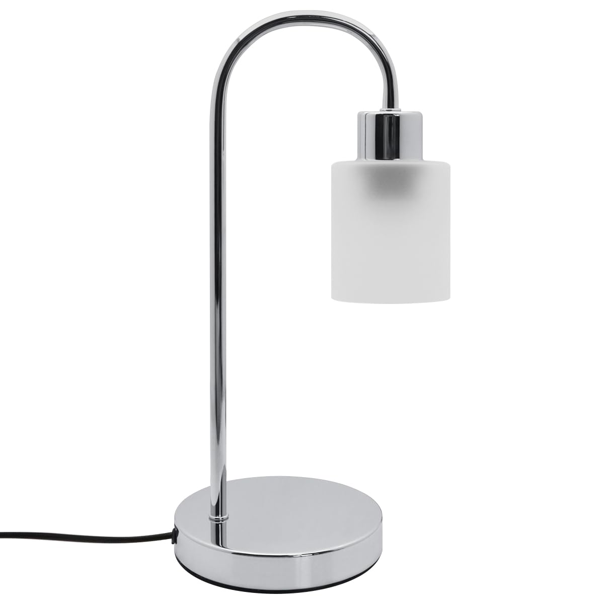 Long Life Lamp Company Chrome E27 1 Light Table Lamp Frosted Glass Lamp Shade T507