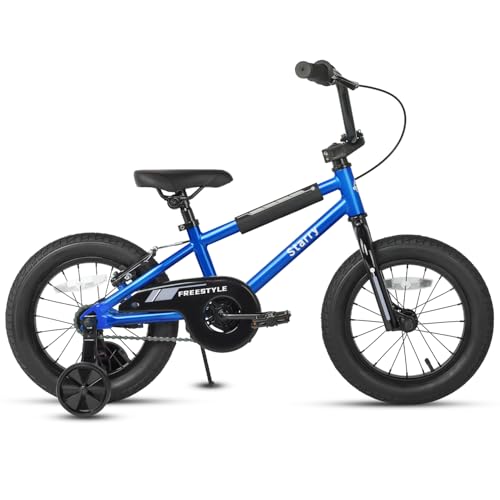 Image of 12 14 16 18 Inch Kids Bike BMX Style Bicycle with Training Wheels Coaster Brake for 2-10 Years Old Toddlers Boys Girls Multiple Colors