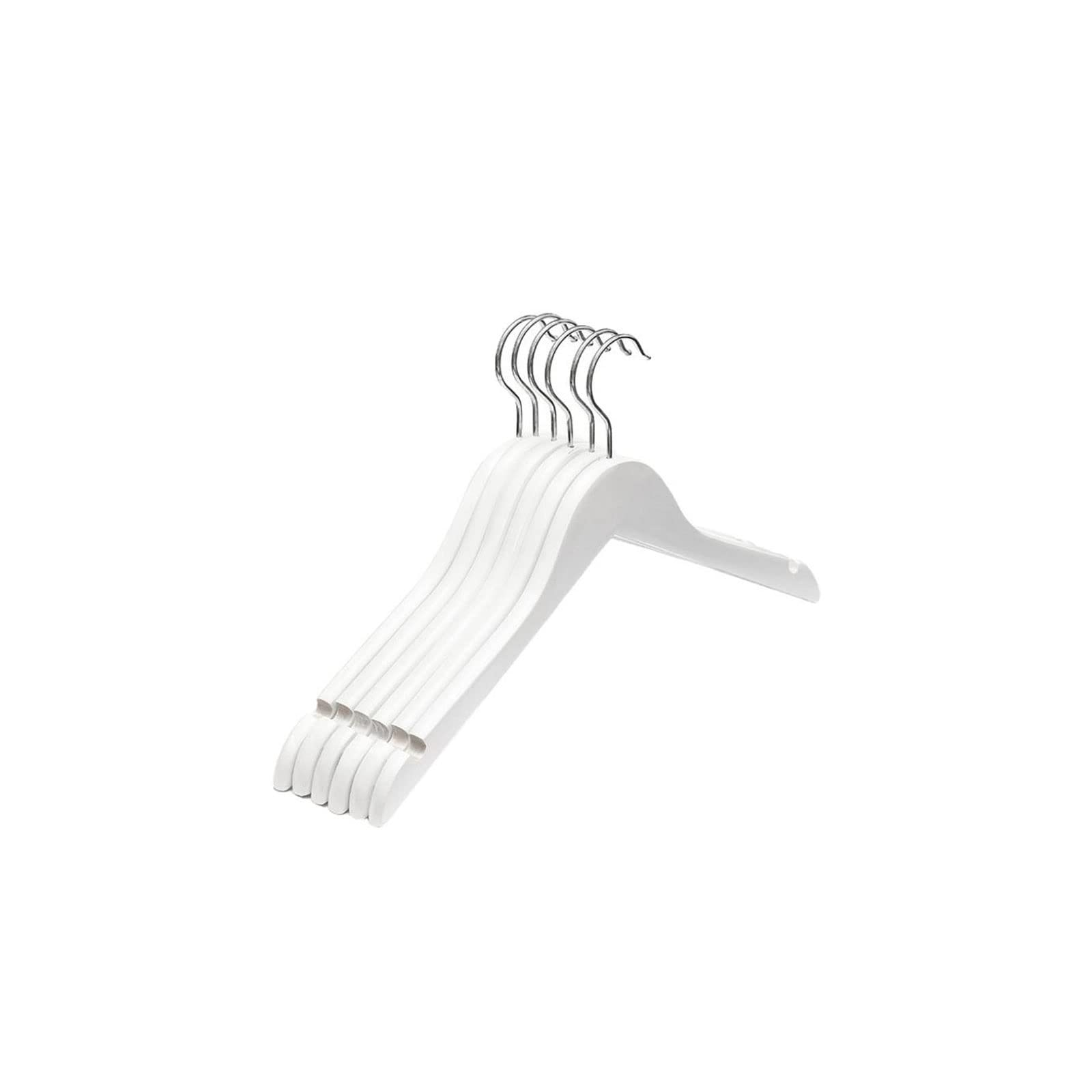 JINGYAN Standard Hangers White Coat Hanger Solid Wood Hangers Sweater Extra Wide Shoulder Wooden For Skirt