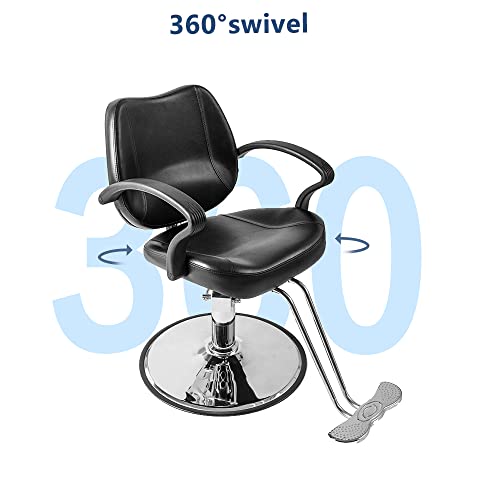 Winado Beauty Salon Chair With 6'' Adjustable Seat Height & 360 Degree Rolling, Supports Up To 330 Lbs Heavy Duty Hydraulic Salon Chair For Men And Women Hair Stylists, Black #TOP4