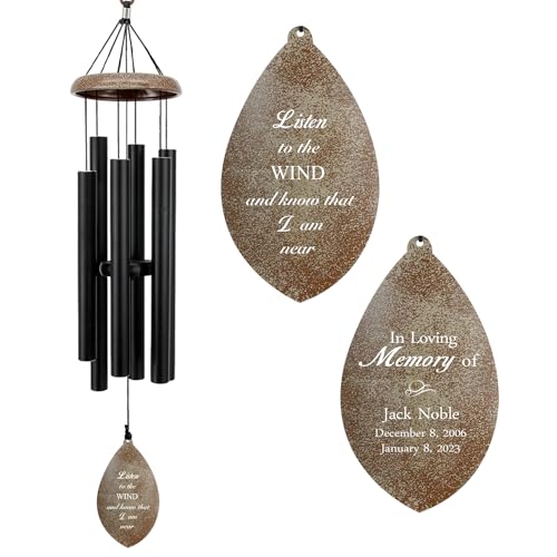 Image of ASTARIN Personalized Name 35 inch Memorial Wind Chimes, Metal Sympathy Gifts for Loss of Mother Father Loved One, Bereavement Wind Chime in Memory Gift, Decor Outdoor Garden Patio, Produced in Texas