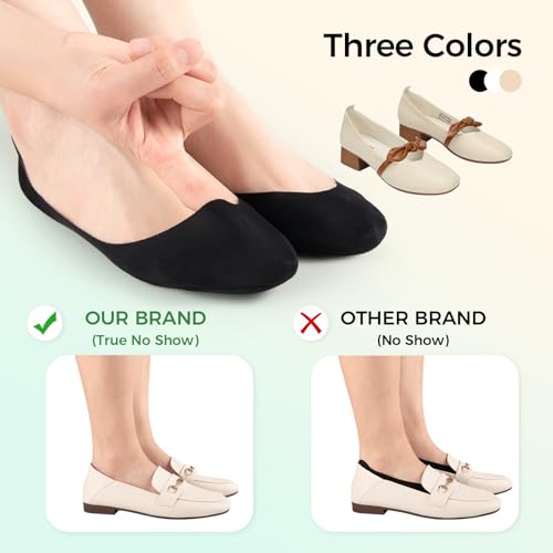Image of Heatuff 7 Pairs No Show Socks Womens Cushioned Non Slip Low Cut Invisible Liner Footies Socks for Flats Loafers