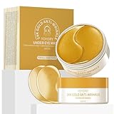 YOYORY Under Eye Patches Masks - 24K Gold Eye Patch for Dark Circles & Puffy Eyesg,Fine Lines,Eye Bags, Wrinkle,Contains Caffeine and Collagen, Hydration for Women and Men, (60 Pcs) Gold
