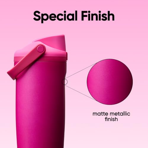 Image of Owala FreeSip Sway Insulated Stainless Steel Water Bottle with Two-Way Spout, Built-In Straw and Bucket Handle, Made for Travel, School, and Sports, 30oz, BPA Free, Leak Proof, Read My Lips