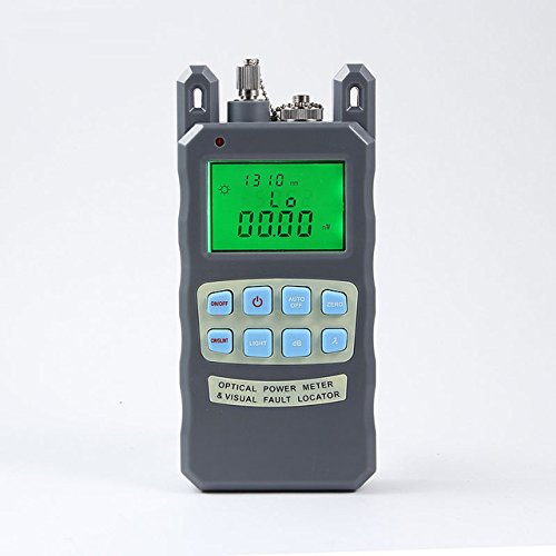 Professional All in one Handheld Optical Power Meter, Comes with Stronger 5mW Visual Fault Locator & Fiber Optic Light Cable Tester. -70 to +10dBm - English Instructions - Commercial Quality