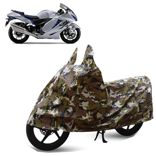 Image of Sulfar Bike Cover for Suzuki Hayabusa (Hypersport) | Waterproof, Dustproof & UV Protected | All Weather Two Wheeler Cover (Army Green) New 2026 Variants