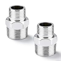 2 Stück Edelstahl Doppelnippel Reduzierstück 1/2 Zoll AG auf 3/8 Zoll AG, Adapter 1/2\ auf 3/8\ Außengewinde, für Wasserleitung Sanitär Rohre Installation Industrie Trinkwasser Wasserschlauch Zubehör